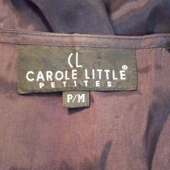 Vintage 90s Carole Little Size M PM Petite Vest Black Beaded Floral Embellished - Picture 12 of 14